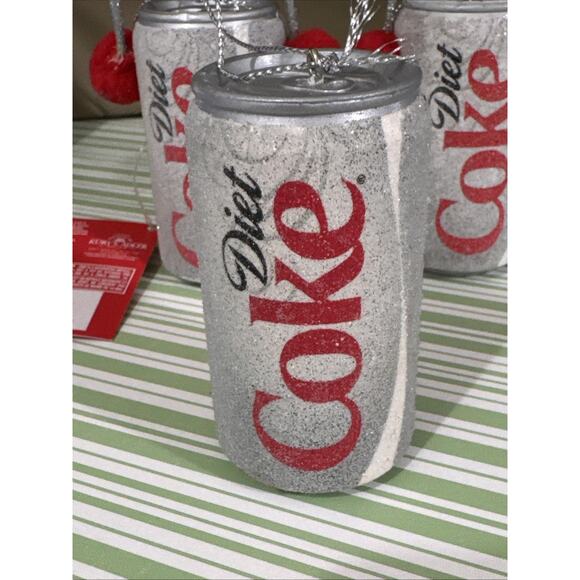 NWT Kurt Adler x Diet Coke FROSTED CAN CHRISTMAS ORNAMENT Set Of 3 - Picture 5 of 8